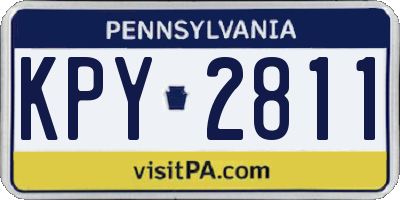PA license plate KPY2811