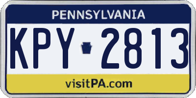 PA license plate KPY2813