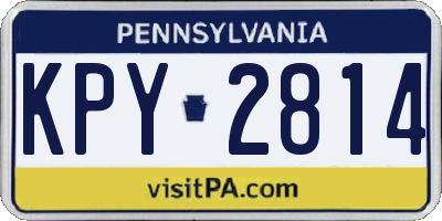 PA license plate KPY2814