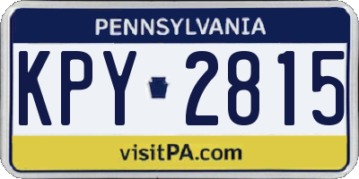 PA license plate KPY2815