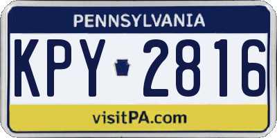 PA license plate KPY2816