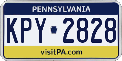 PA license plate KPY2828