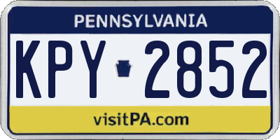 PA license plate KPY2852