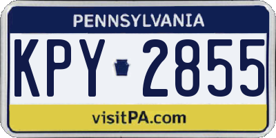 PA license plate KPY2855