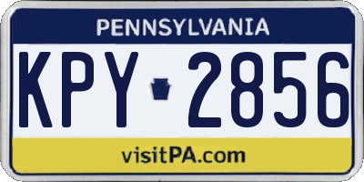 PA license plate KPY2856