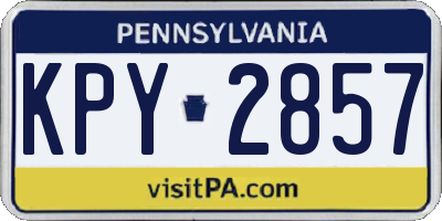 PA license plate KPY2857