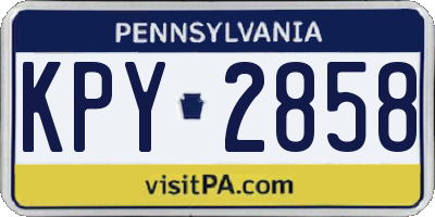 PA license plate KPY2858