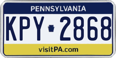 PA license plate KPY2868