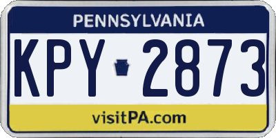 PA license plate KPY2873