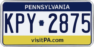PA license plate KPY2875
