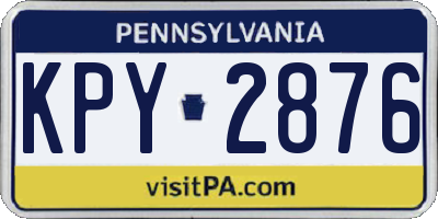 PA license plate KPY2876