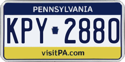 PA license plate KPY2880