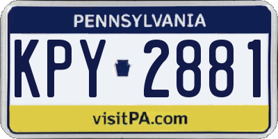PA license plate KPY2881