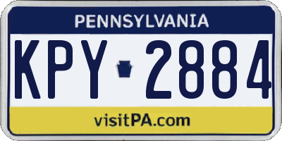 PA license plate KPY2884