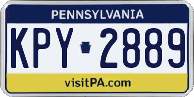 PA license plate KPY2889