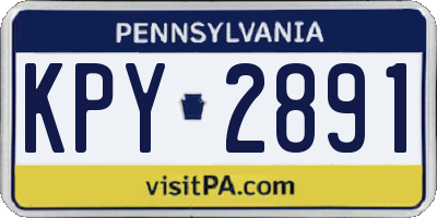 PA license plate KPY2891