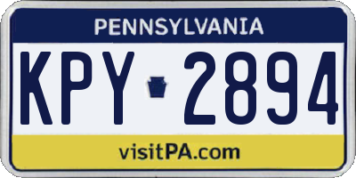 PA license plate KPY2894