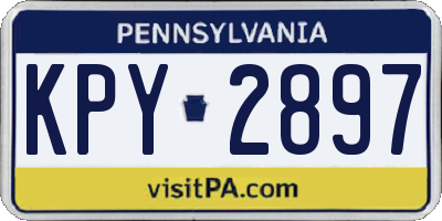 PA license plate KPY2897