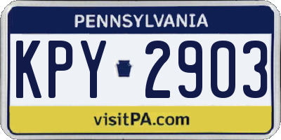 PA license plate KPY2903