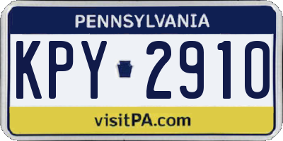 PA license plate KPY2910