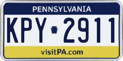 PA license plate KPY2911