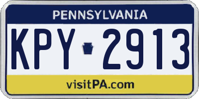 PA license plate KPY2913