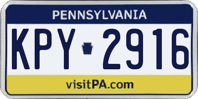 PA license plate KPY2916