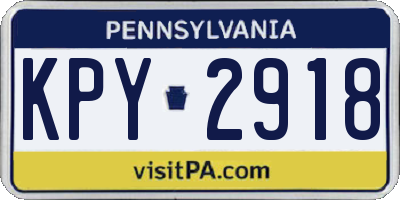 PA license plate KPY2918