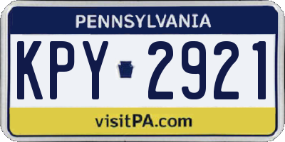 PA license plate KPY2921