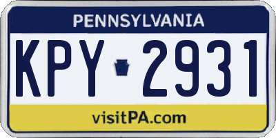 PA license plate KPY2931