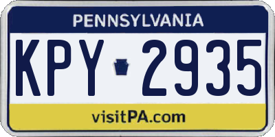 PA license plate KPY2935