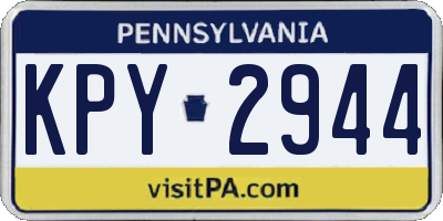 PA license plate KPY2944
