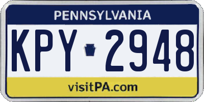 PA license plate KPY2948