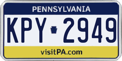 PA license plate KPY2949