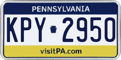 PA license plate KPY2950