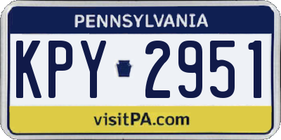 PA license plate KPY2951