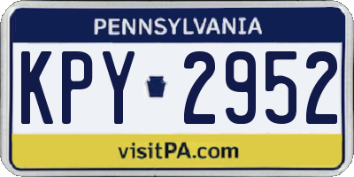 PA license plate KPY2952