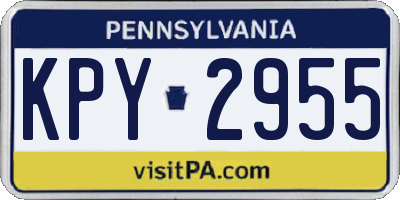 PA license plate KPY2955