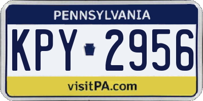 PA license plate KPY2956