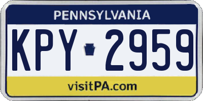 PA license plate KPY2959
