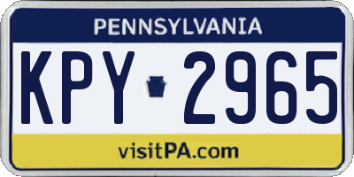 PA license plate KPY2965