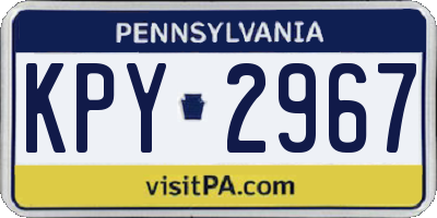PA license plate KPY2967