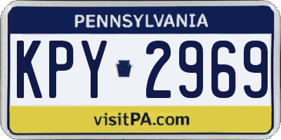 PA license plate KPY2969
