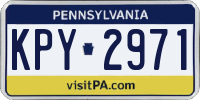 PA license plate KPY2971