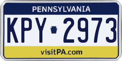 PA license plate KPY2973