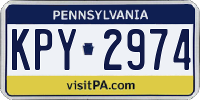 PA license plate KPY2974