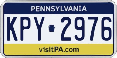 PA license plate KPY2976