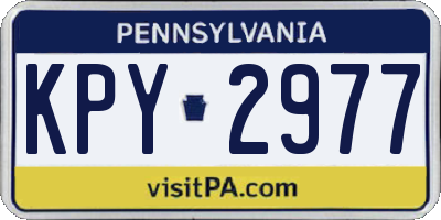 PA license plate KPY2977