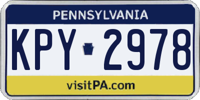 PA license plate KPY2978