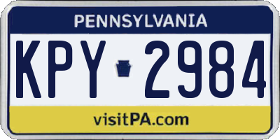 PA license plate KPY2984